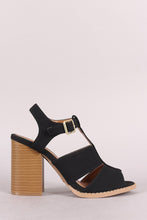 Load image into Gallery viewer, Qupid Peep Toe Cutout Chunky Heel Booties