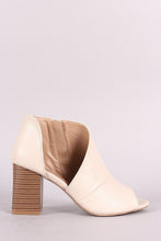 Load image into Gallery viewer, Qupid Peep Toe D Orsay Chunky Stacked Heel Booties